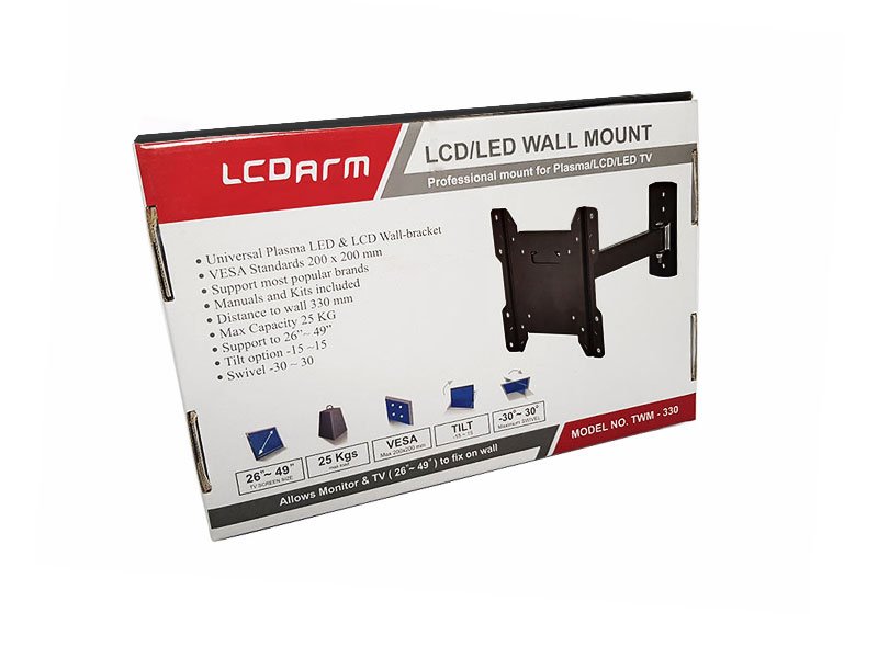 تولید کننده پایه دیواری تلویزیون متحرک (بازویی) مدل TWM-338 لیست قیمت براکت دیواری تلویزیون ال سی دی متحرک چرخشی با قیمت مناسب